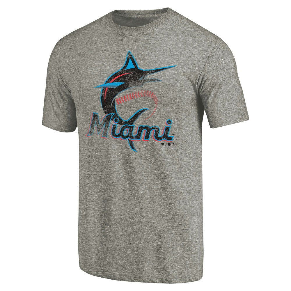 Miami Marlins Distressed Team Tri-Blend T-Shirt Sale