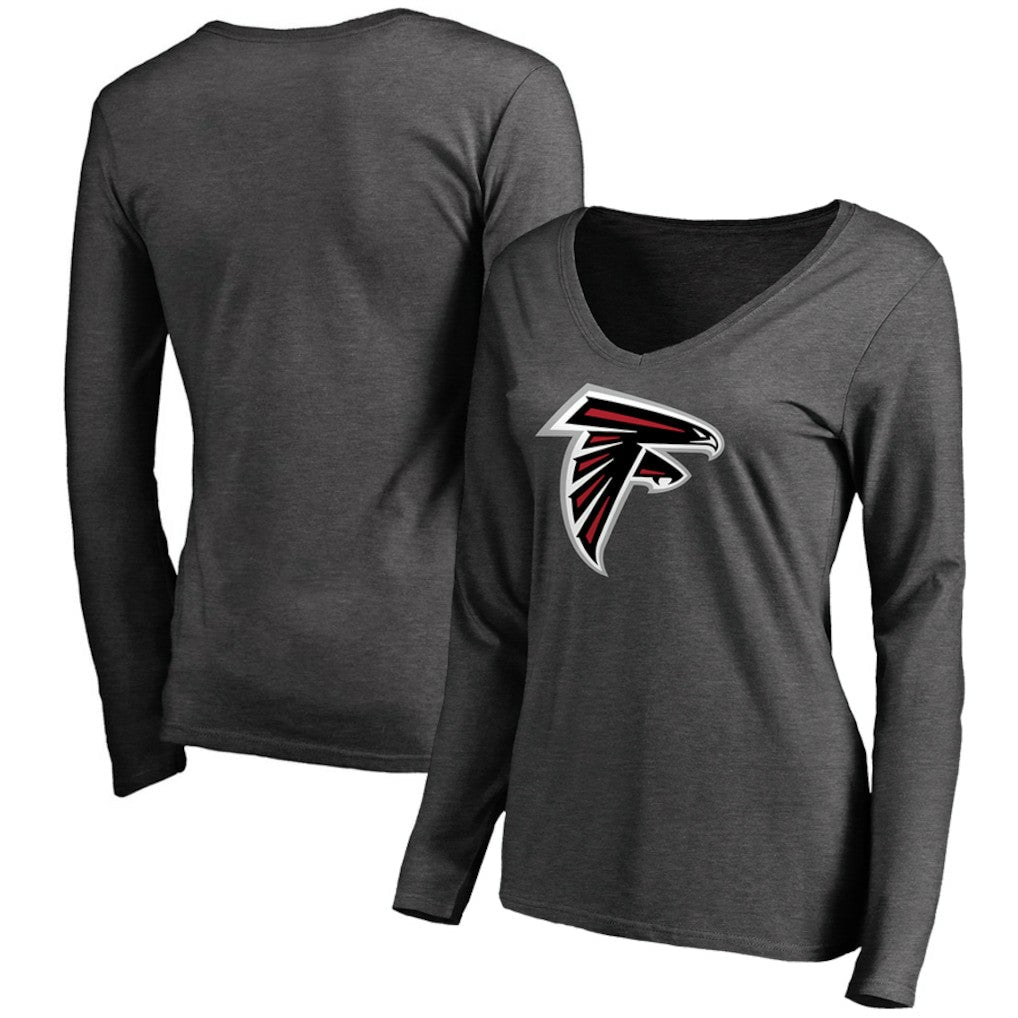 Atlanta Falcons Women's Team Logo Long Sleeve T-Shirt - Heathered Gray - NFL