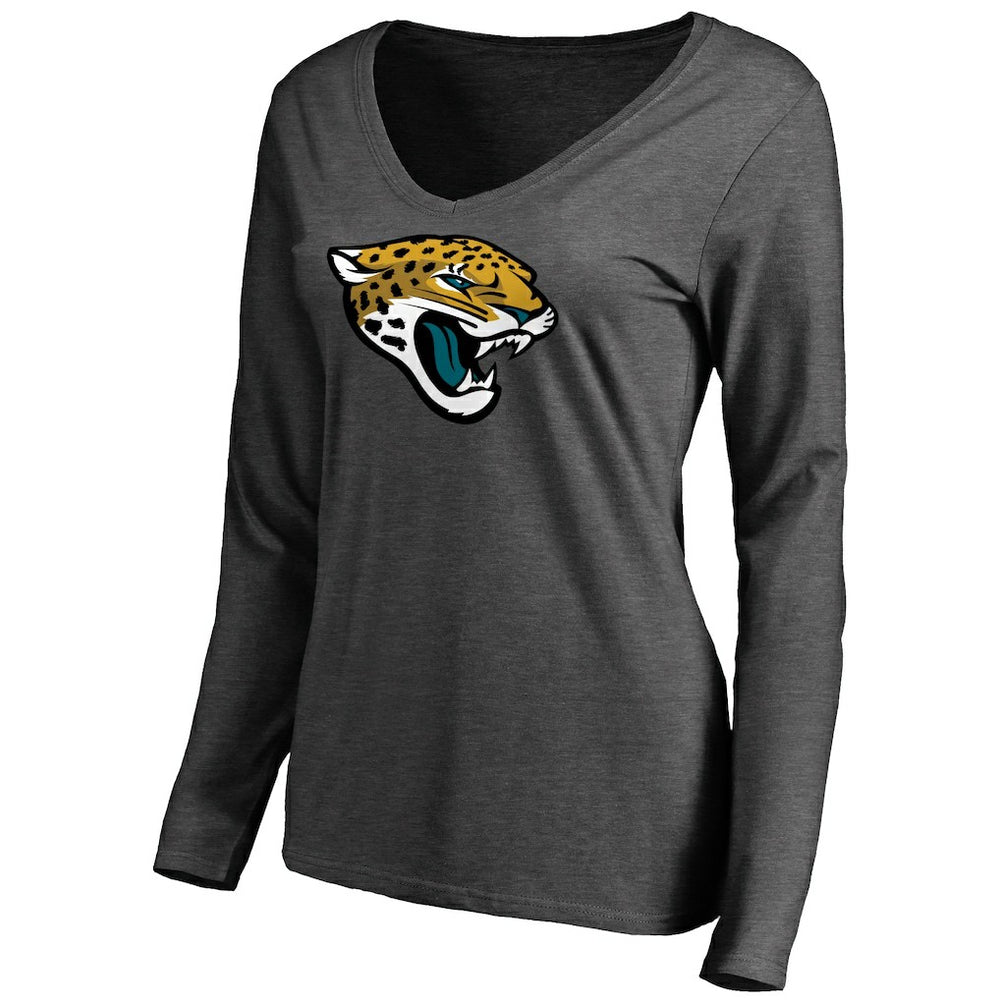 Jacksonville Jaguars Women's Team Logo Long Sleeve T-Shirt - Heathered Gray - NFL