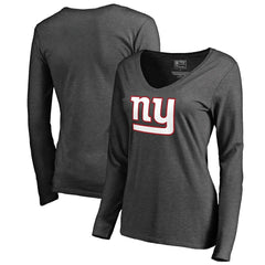 New York Giants Women's Team Logo Long Sleeve T-Shirt - Heathered Gray - NFL