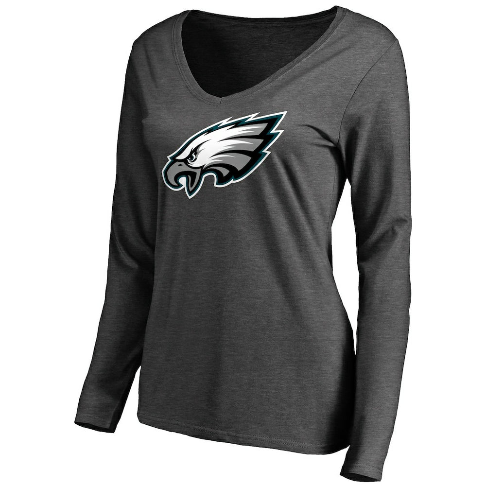 Philadelphia Eagles Women's Team Logo Long Sleeve T-Shirt - Heathered Gray - NFL