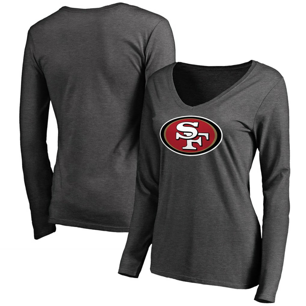 San Francisco 49ers Women's Team Logo Long Sleeve T-Shirt - Heathered Gray - NFL
