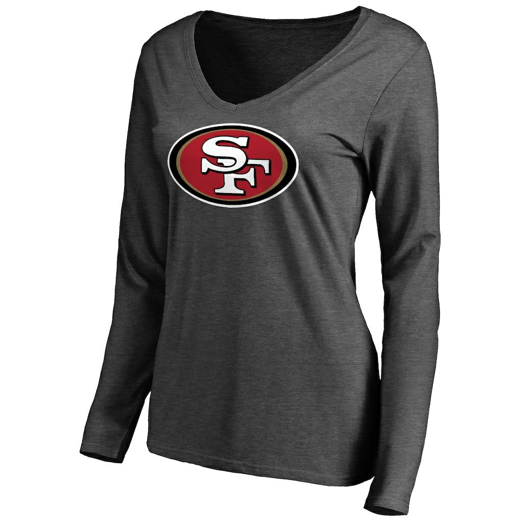 San Francisco 49ers Women's Team Logo Long Sleeve T-Shirt - Heathered Gray - NFL