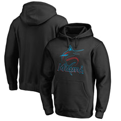 Miami Marlins Official Logo Fitted Pullover Hoodie Sale