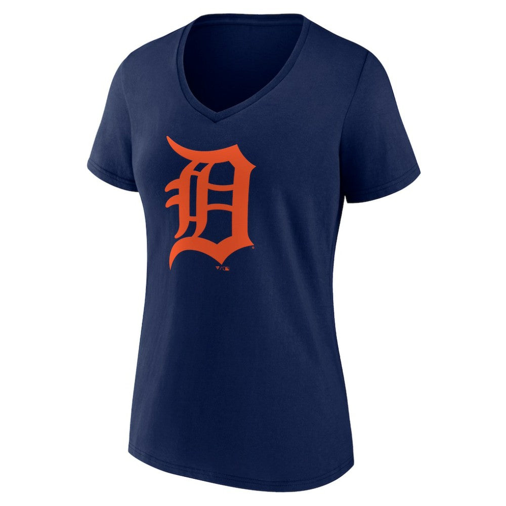 Detroit Tigers Women's Team Color Primary Logo V-Neck T-Shirt for sale