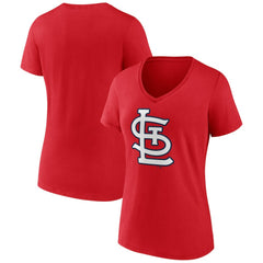St. Louis Cardinals Women's Team Color Primary Logo V-Neck T-Shirt Near Me