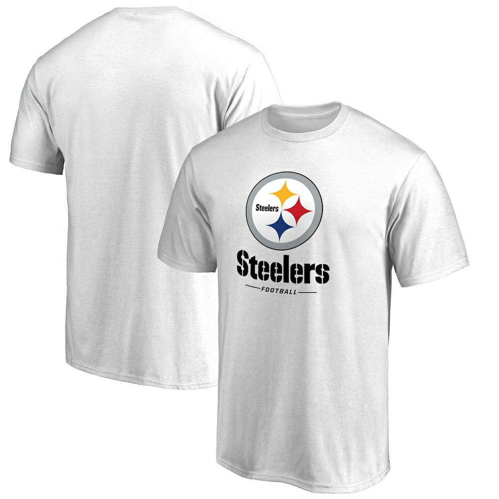 Pittsburgh Steelers Team Lockup 2 T-Shirt - White - NFL