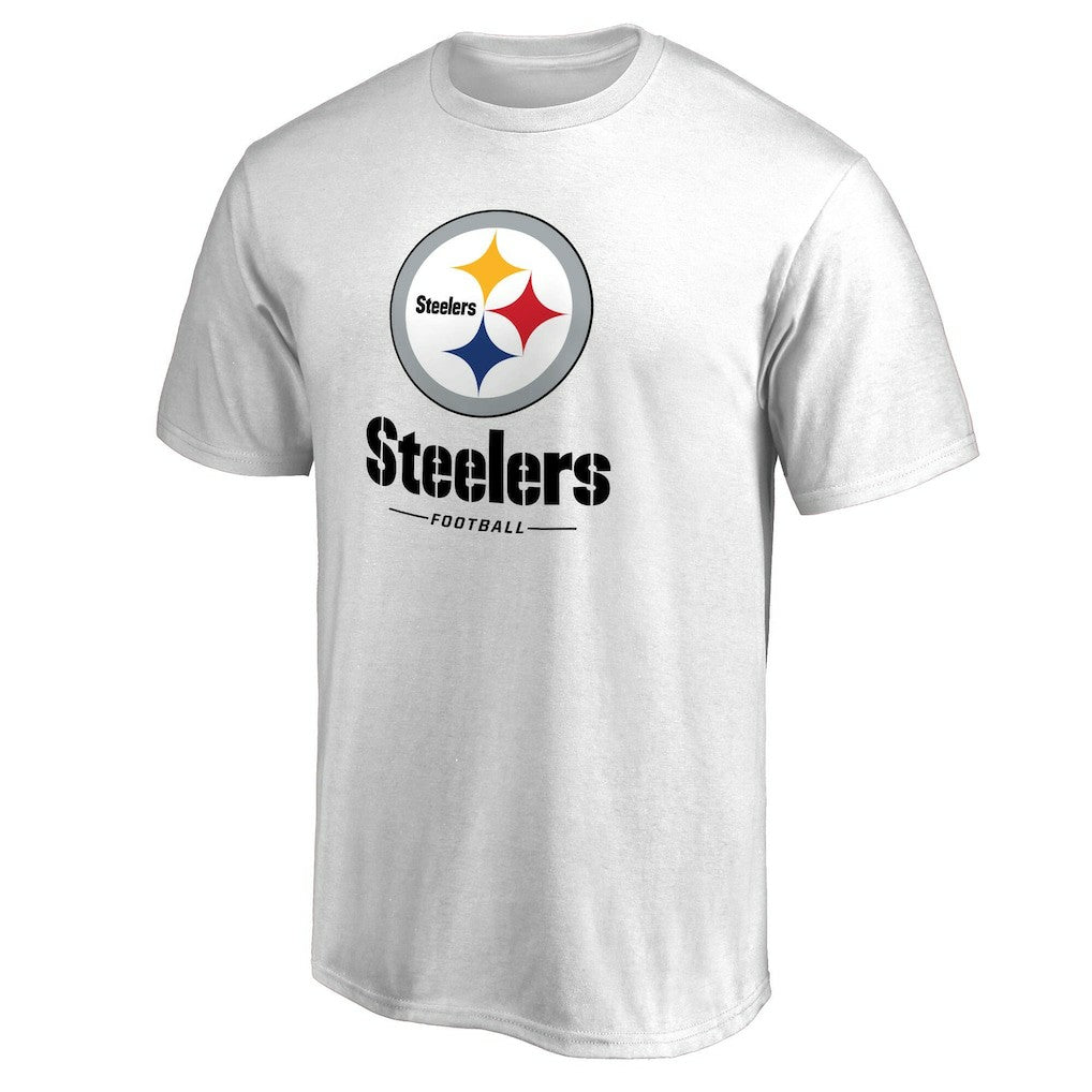 Pittsburgh Steelers Team Lockup 2 T-Shirt - White - NFL