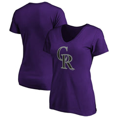 Colorado Rockies Women's Secondary Color Primary Logo T-Shirt Outlet