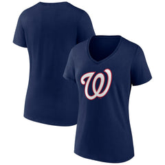 Washington Nationals Women's Secondary Color Primary Logo T-Shirt Near Me