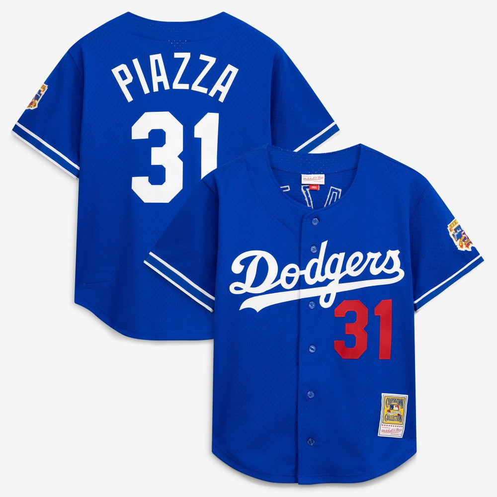 Mike Piazza Los Angeles Dodgers Mitchell & Ness Cooperstown Collection Mesh Batting Practice Button-Up Jersey Discount
