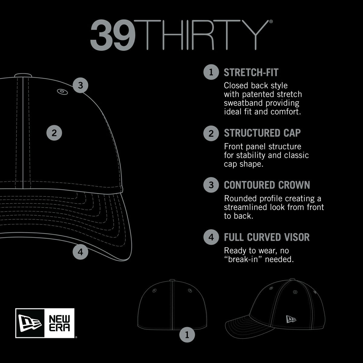 New Era Orlando Magic Team Classic 39THIRTY Flex Hat Black