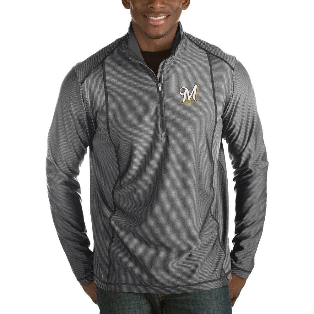 Milwaukee Brewers Antigua Tempo Half-Zip Pullover Jacket for sale