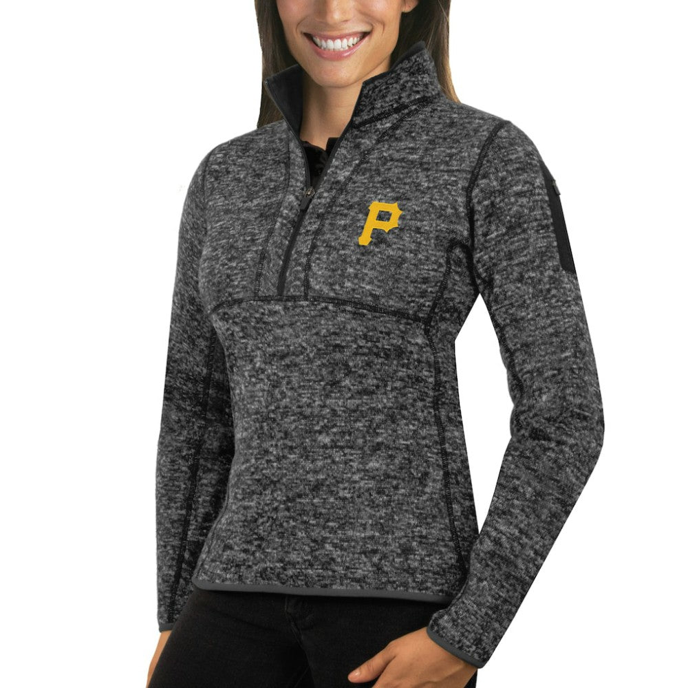 Pittsburgh Pirates Antigua Women's Fortune Half-Zip Pullover Sweater Discount