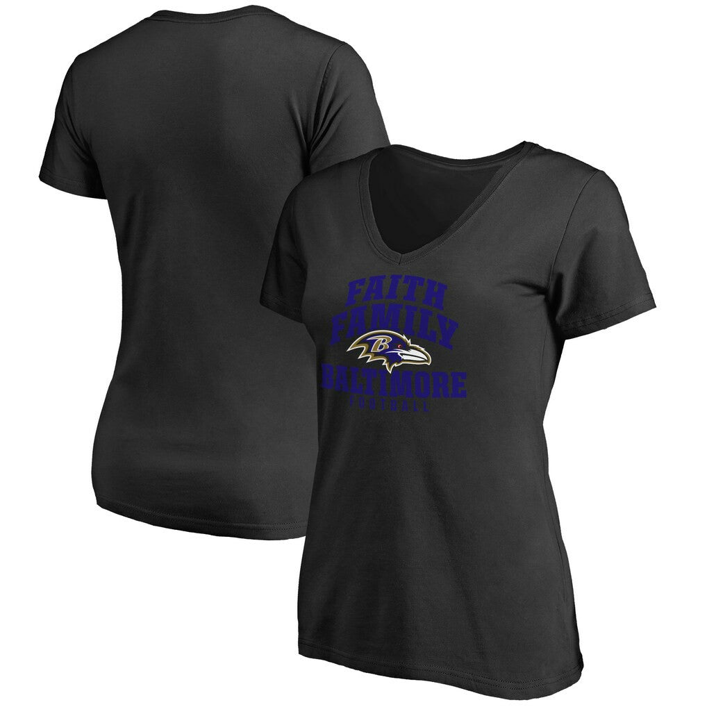 Baltimore Ravens Women's Faith Family T-Shirt - Black - NFL