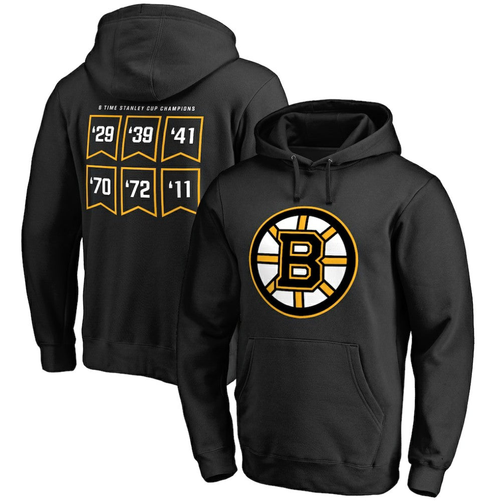 Boston Bruins Raise the Banner Pullover Hoodie - Black | NHL on sale