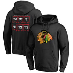 Chicago Blackhawks Raise the Banner Pullover Hoodie - Black | NHL Lifestyle