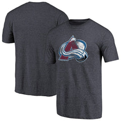 Colorado Avalanche Distressed Team Primary Logo Tri-Blend T-Shirt - Navy | NHL Clearance