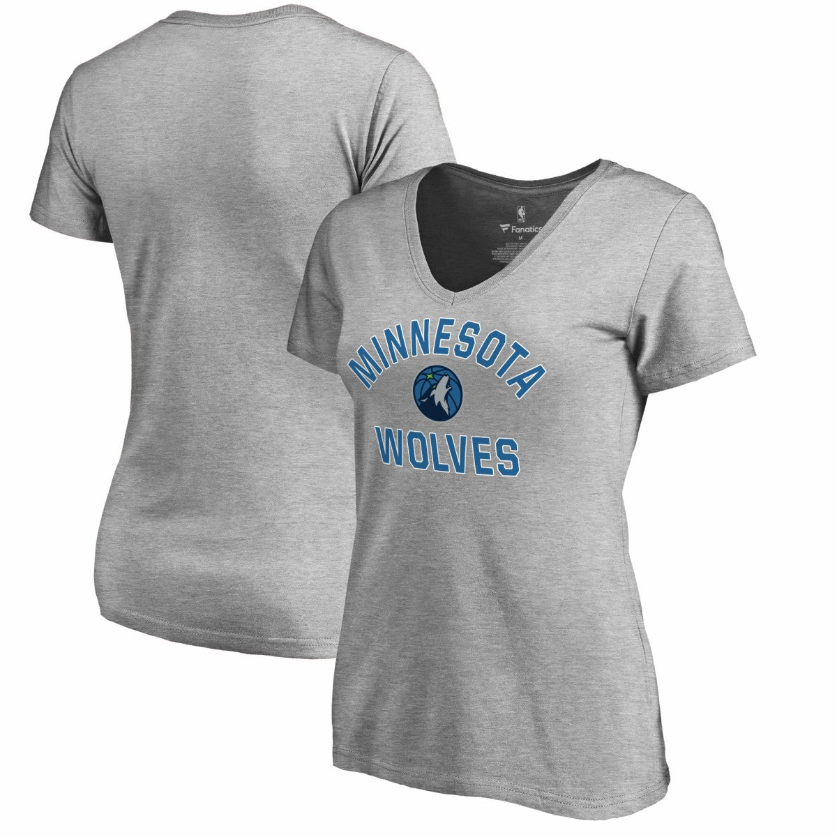 Minnesota Timberwolves Women's Overtime V-Neck T-Shirt Heather Gray