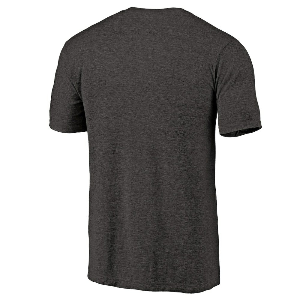 Calgary Flames Distressed Team Primary Logo Tri-Blend T-Shirt - Black | NHL on sale