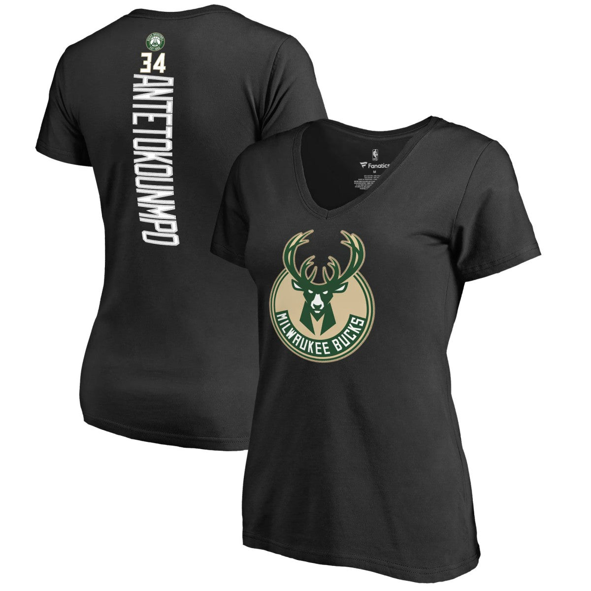 Giannis Antetokounmpo Milwaukee Bucks Women's Backer T-Shirt Black