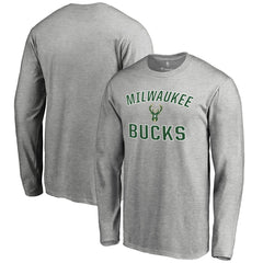 Milwaukee Bucks Victory Arch Long Sleeve T-Shirt Ash