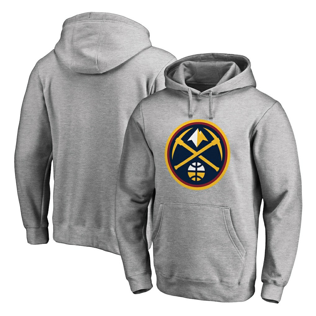 Denver Nuggets Primary Logo Pullover Hoodie Heather Gray