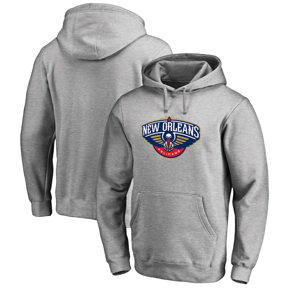 New Orleans Pelicans Primary Logo Pullover Hoodie Heather Gray