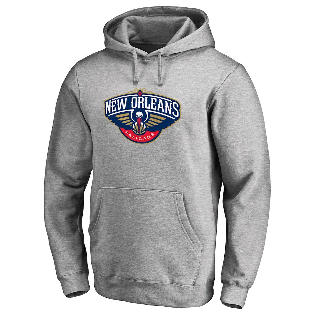 New Orleans Pelicans Primary Logo Pullover Hoodie Heather Gray