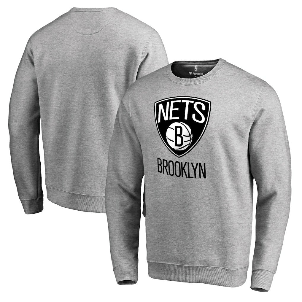 Brooklyn Nets Primary Logo Sweatshirt Heathered Gray