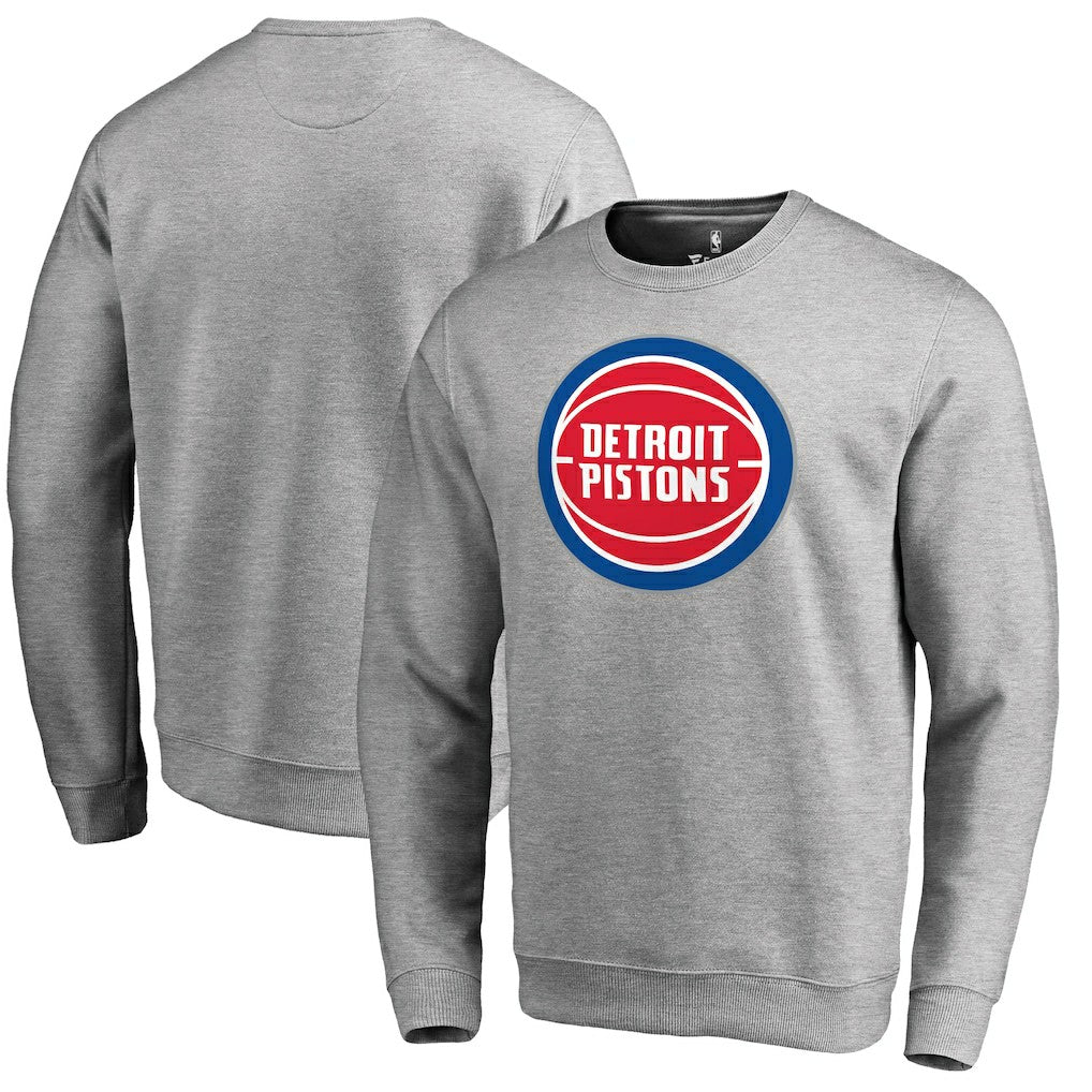 Detroit Pistons Primary Logo Sweatshirt Heathered Gray