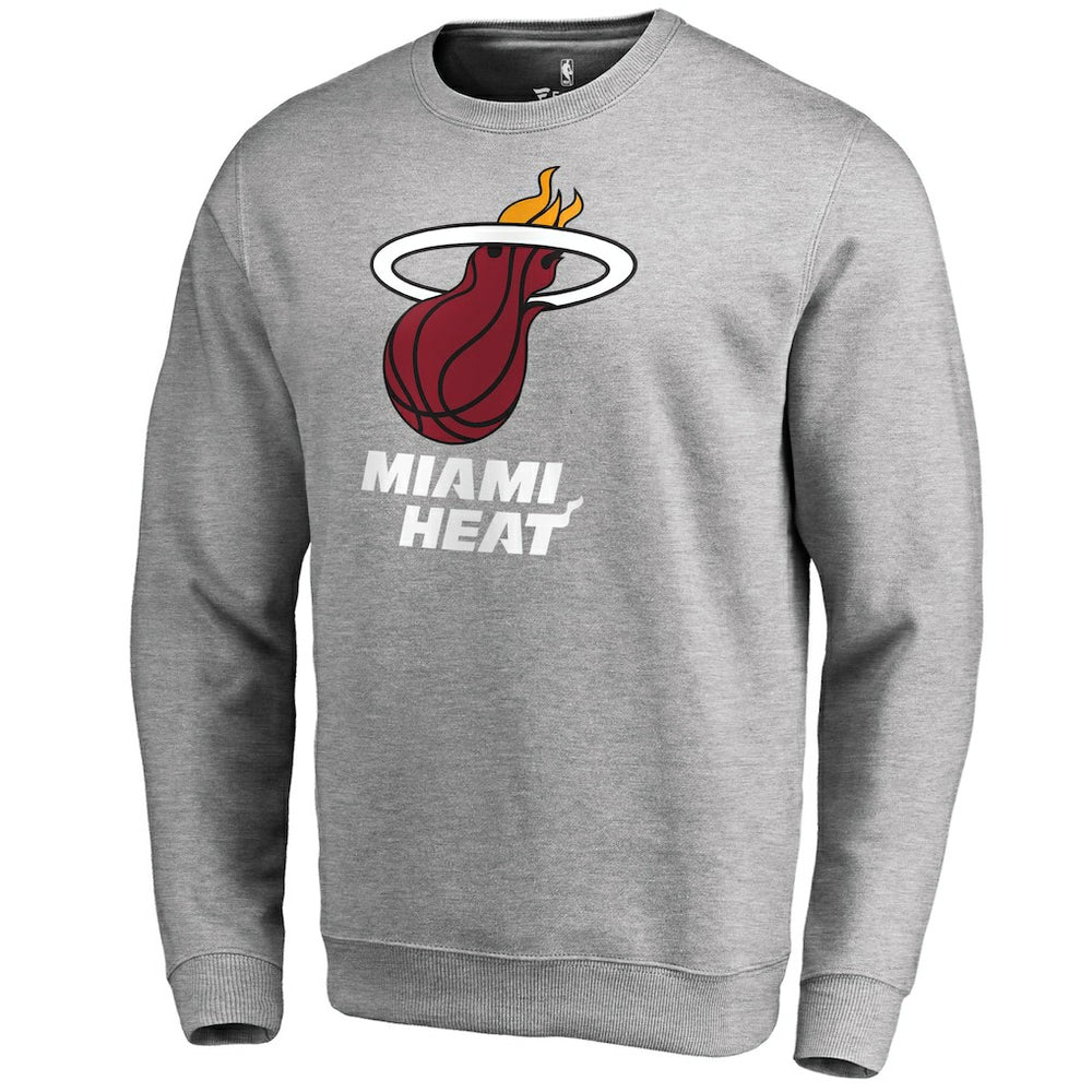 Miami Heat Primary Logo Sweatshirt Heathered Gray