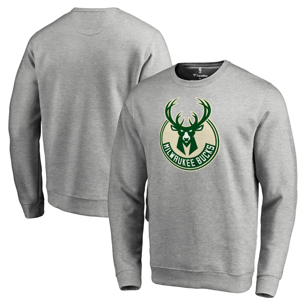 Milwaukee Bucks Primary Logo Sweatshirt Heathered Gray