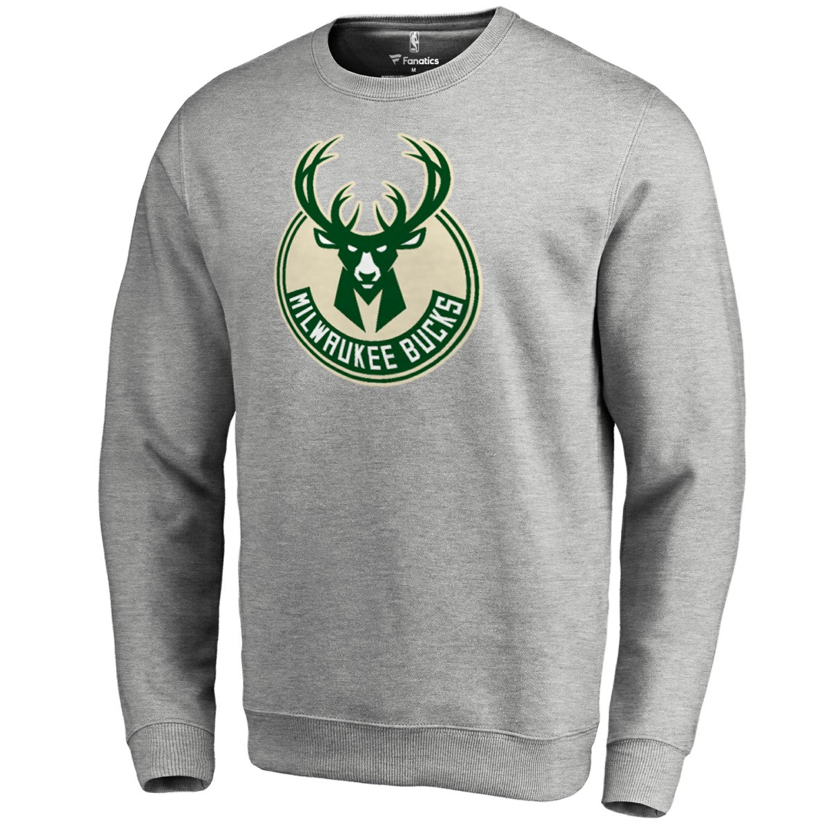 Milwaukee Bucks Primary Logo Sweatshirt Heathered Gray