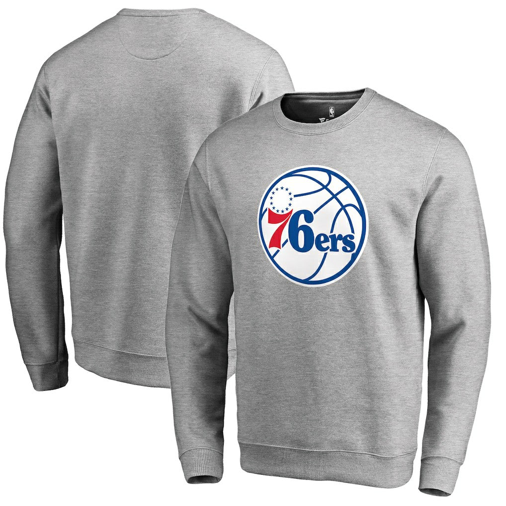 Philadelphia 76ers Primary Logo Sweatshirt Heathered Gray