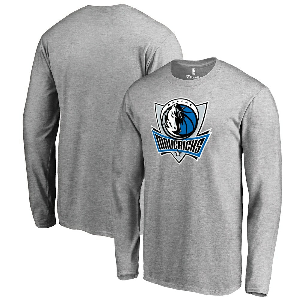 Dallas Mavericks Primary Logo Long Sleeve T-Shirt Heather Gray