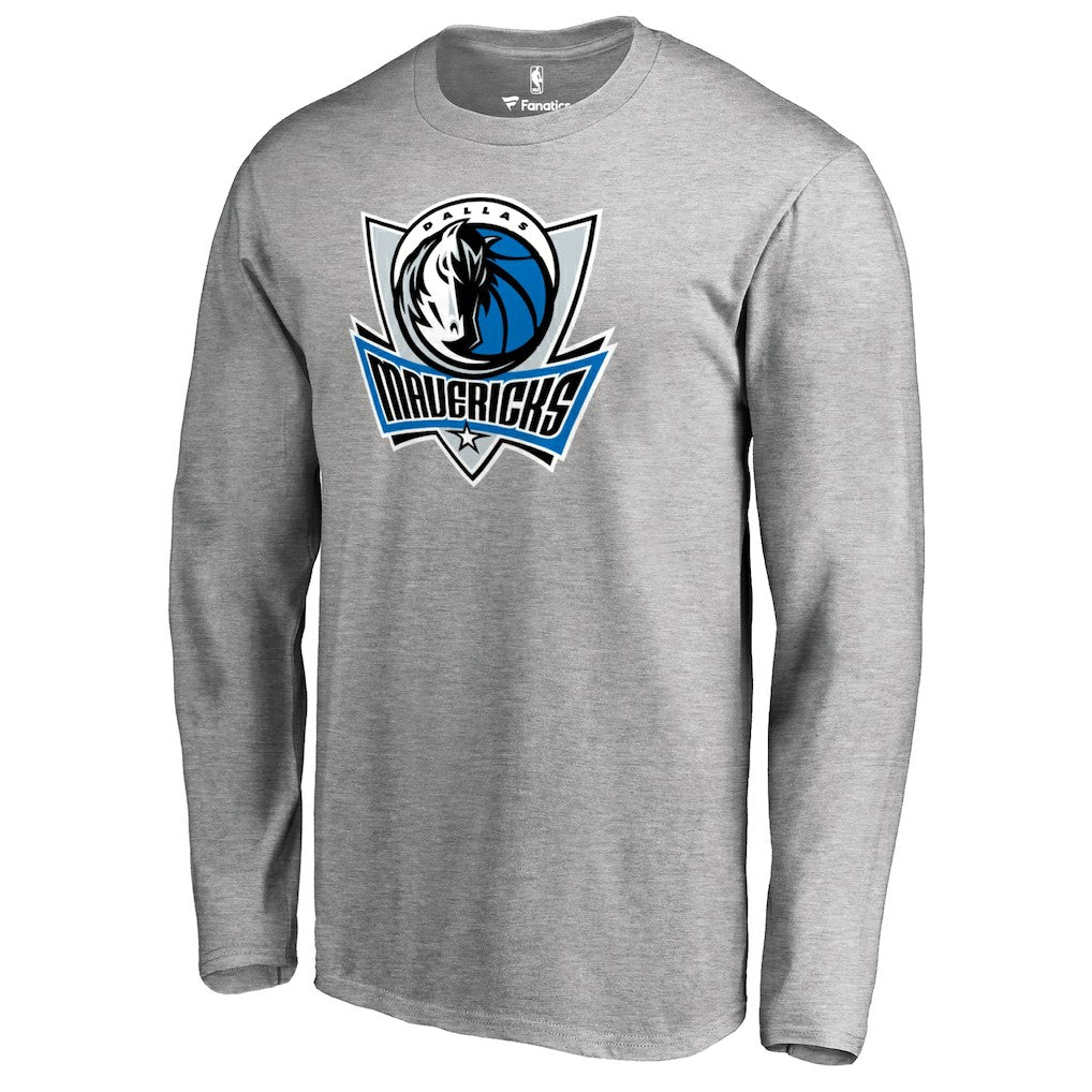 Dallas Mavericks Primary Logo Long Sleeve T-Shirt Heather Gray