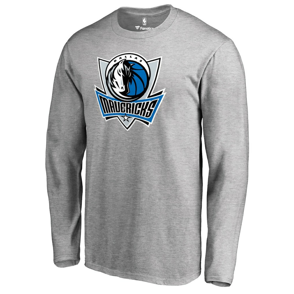 Dallas Mavericks Primary Logo Long Sleeve T-Shirt Heather Gray
