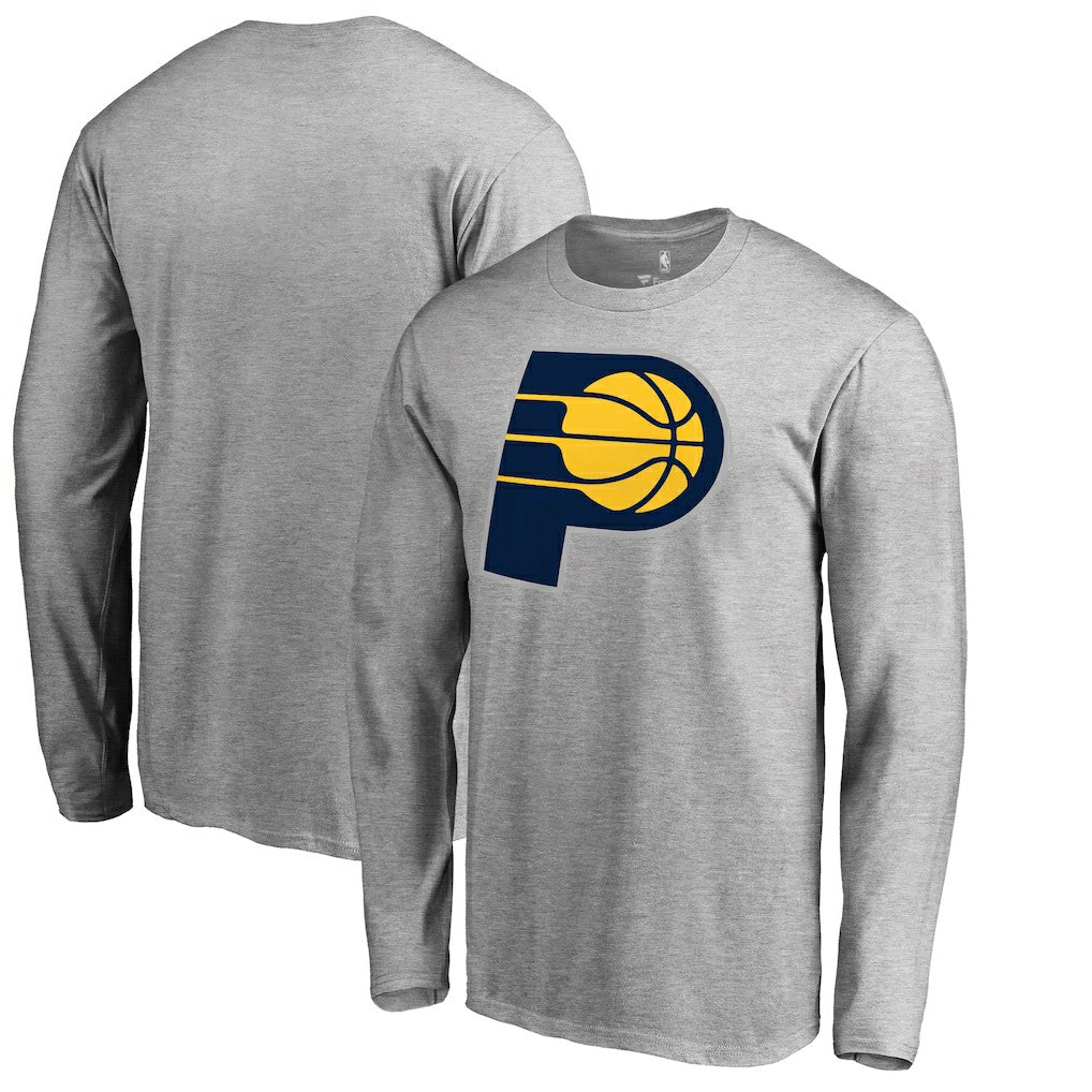 Indiana Pacers Primary Logo Long Sleeve T-Shirt Heather Gray