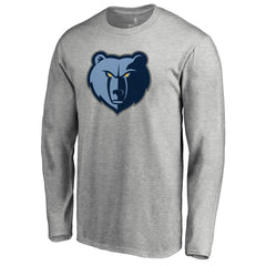 Memphis Grizzlies Primary Logo Long Sleeve T-Shirt Heather Gray