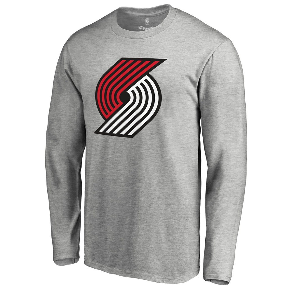 Portland Trail Blazers Primary Logo Long Sleeve T-Shirt Heather Gray