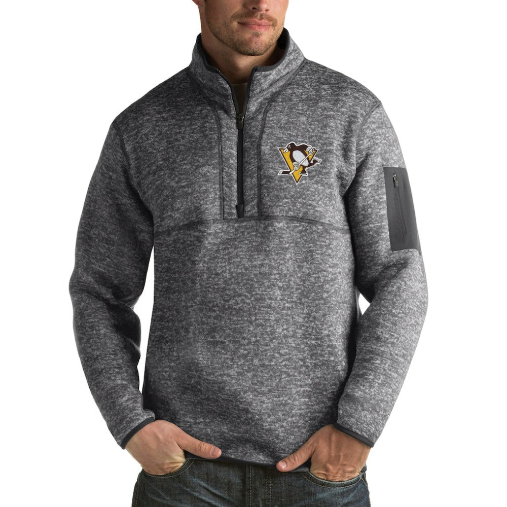 Pittsburgh Penguins Antigua Fortune 1/2-Zip Pullover Jacket - Charcoal | NHL online