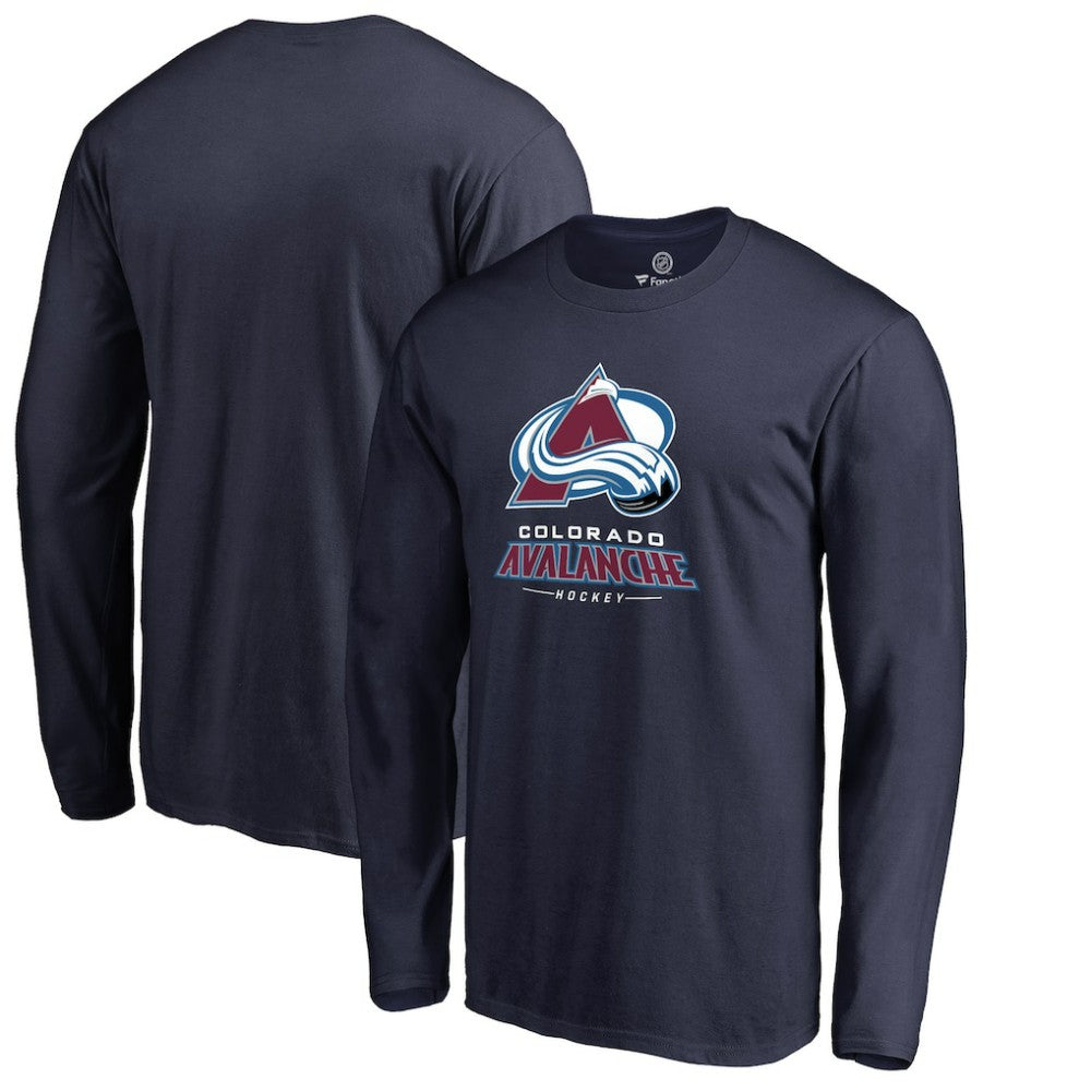 Colorado Avalanche Team Lockup Long Sleeve T-Shirt - Navy | NHL Clearance