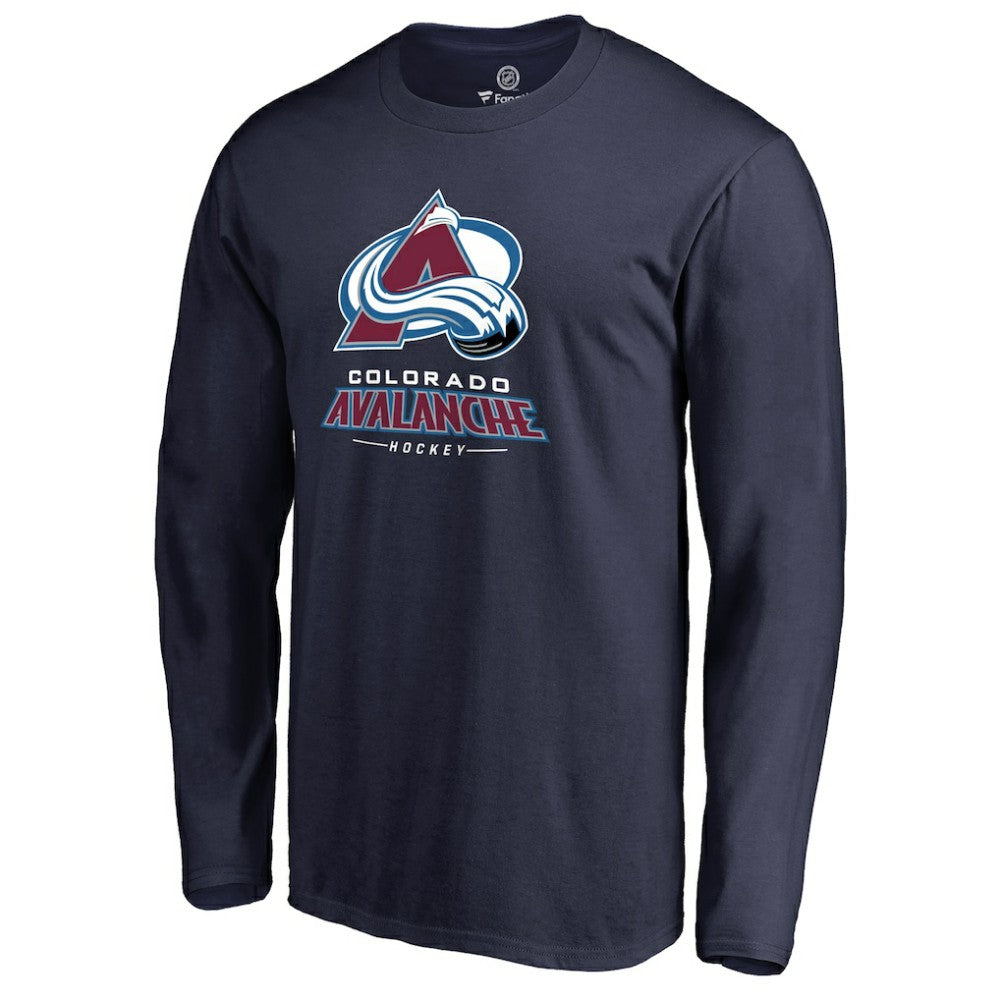 Colorado Avalanche Team Lockup Long Sleeve T-Shirt - Navy | NHL Clearance