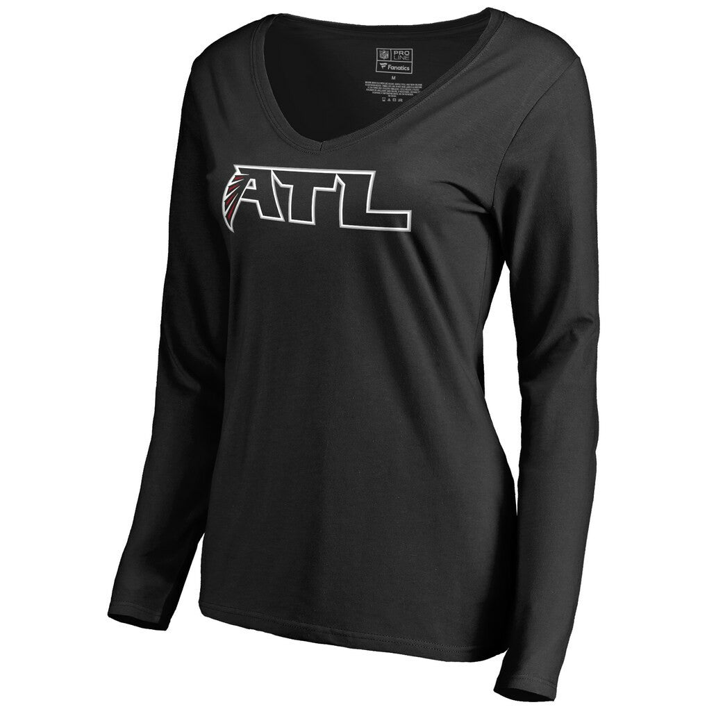 Atlanta Falcons Women's Alternate Logo Long Sleeve T-Shirt - Black - NFL