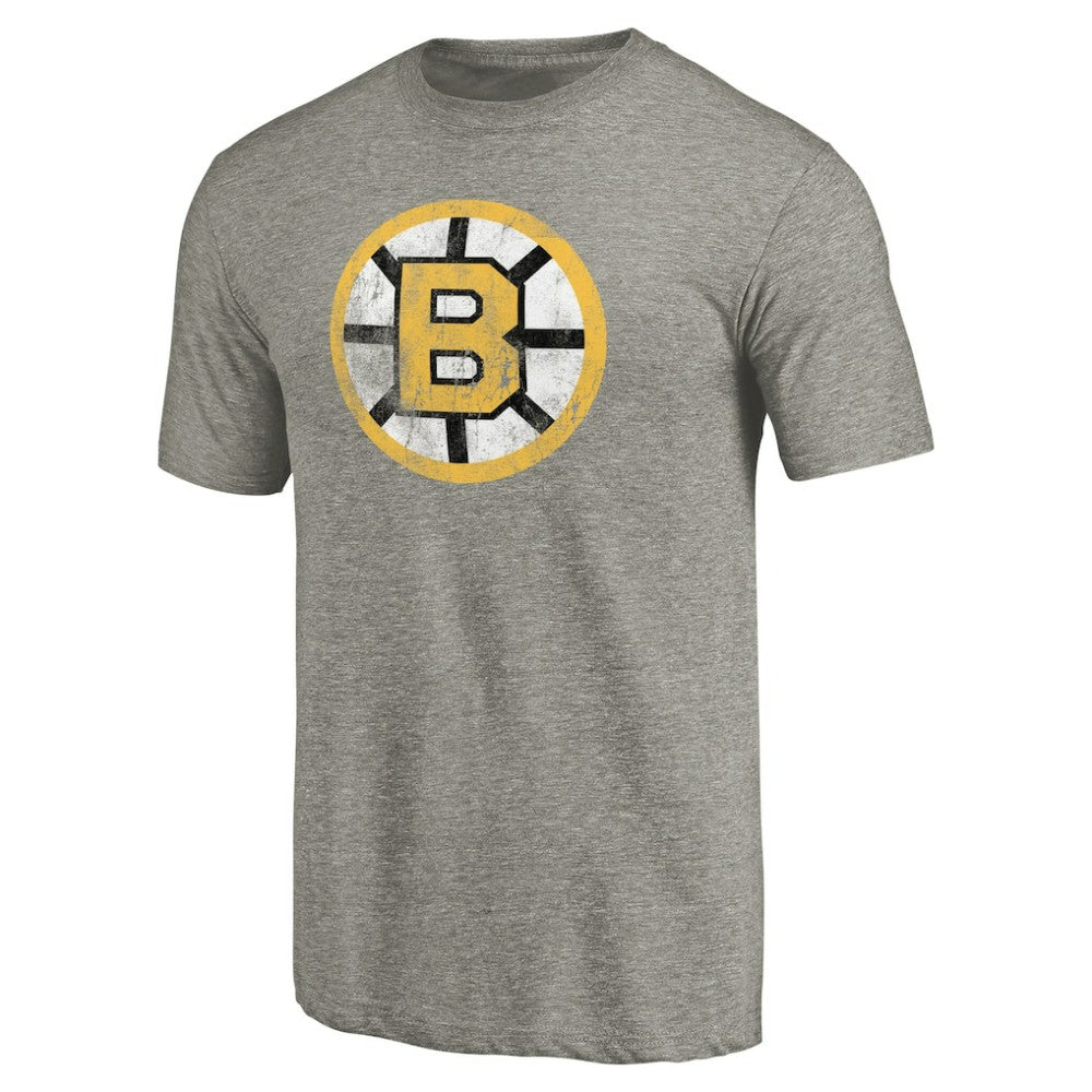 Boston Bruins Throwback Logo 1989-1990 Tri-Blend T-Shirt - Ash | NHL discount