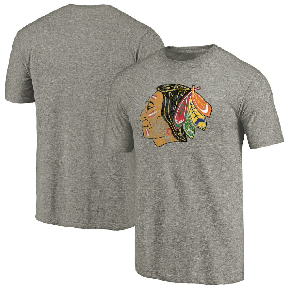Chicago Blackhawks Throwback Logo 1960-1961 Tri-Blend T-Shirt - Ash | NHL on sale