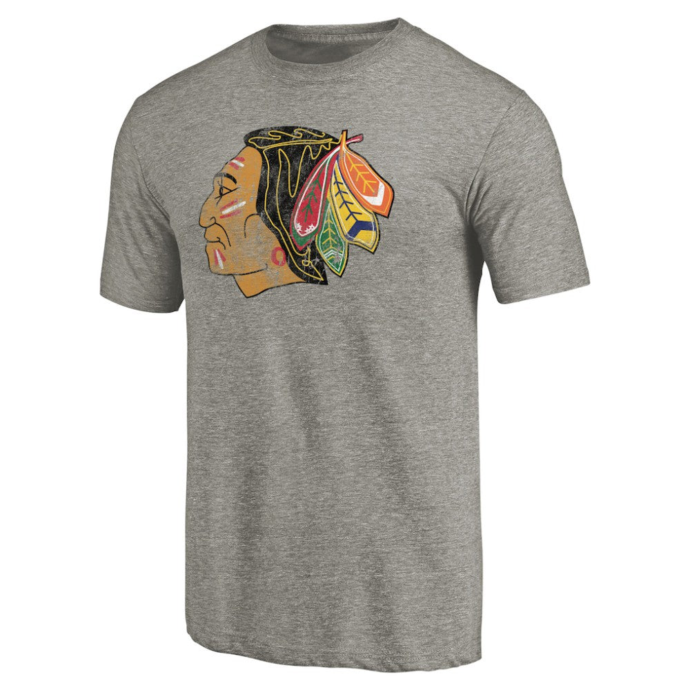 Chicago Blackhawks Throwback Logo 1960-1961 Tri-Blend T-Shirt - Ash | NHL on sale