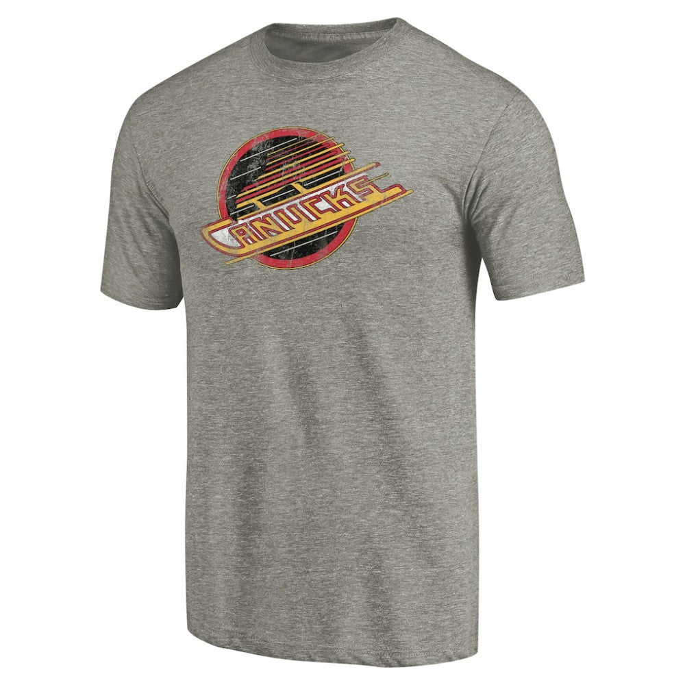 Vancouver Canucks Throwback Logo 1985-1986 Tri-Blend T-Shirt - Ash | NHL near me