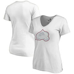 Colorado Avalanche Women's Whiteout V-Neck T-Shirt - White | NHL Clearance